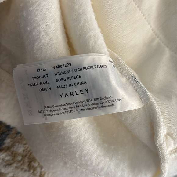 Varley Willmont bomber Jacket cream fleece sz small S - Picture 11 of 11